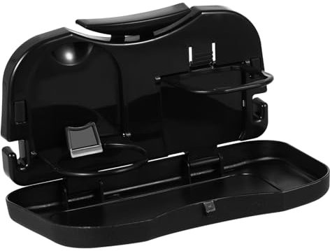 Mikinona Auto-klapptisch Mit Getränkehaltern Faltbar Für Autositze Mit Flacher Ablagefläche Und Aufbewahrungsregal Schwarz