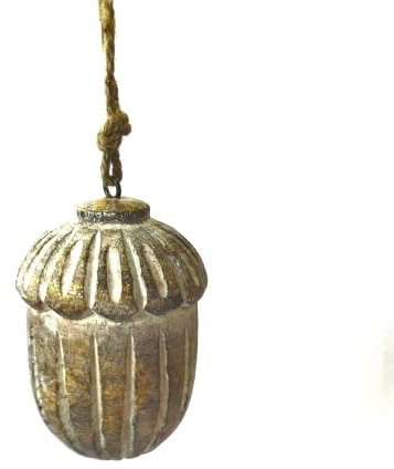 Varios Deko Zapfen Holz Weihnachten Hänger Baum Gold 10 cm