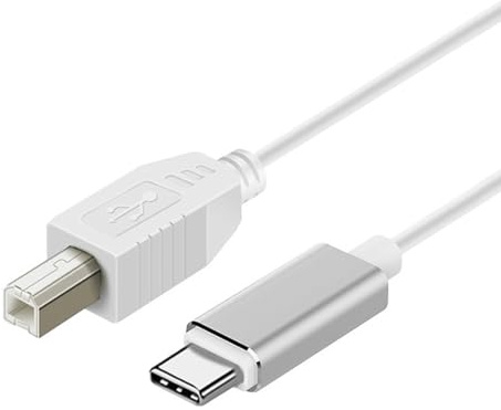 Jiyeo 1M USB C to USB B Midi Cable,Type C to USB B Interface Lead for Midi Controller Keyboard Audio Interface Printer Piano Keyboard White