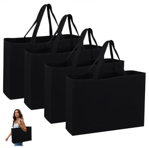 Coztie Baumwolltasche, 2 Stück Groß Einkaufstasche 45 x 35 cm Baumwollbeutel Stoffbeutel, Jutebeutel, Stoffbeutel Unbedruckt für Wäsche Sport Shopping Wiederverwendbare Jutebeutel