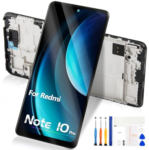 Reparo Pantalla LCD para Xiaomi Redmi Note 10 Pro 4G LCD Pantalla para Redmi Note 10 Pro 4G LCD Reemplazo Pantalla M2101K6G M2101K6R Pantalla táctil Cristal Digitalizador Montaje con Marco