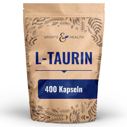 L-Taurin Kapseln hochdosiert 1500mg pro Tagesdosierung - 400 Kapseln vegan | Taurine Aminosäure ohne Zusätze - reines Präparat als Ergänzung - 6 Monate Vorrat je Packung abgefüllt hochwertig