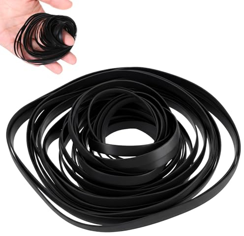 50 Pcs Recorder Rubber Belts Cassette Recorder Repair Maintenance Tape Machine Rubber Belt 40-135 mm Mix Size 4mm Width Flat Cassette Belts for DVD CD LD VCR Repeater Drives