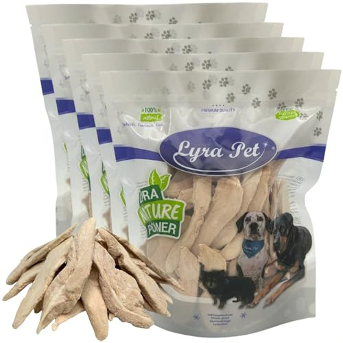Lyra Pet® 1 kg (5 x 200 g) Entenbrust gefriergetrocknet - Snack für Hunde | Aus Entenfleisch - Idealer Belohnungs-/Trainingssnack - Hundefutter auch für Welpen & Senioren - Proteinreich & fettarm