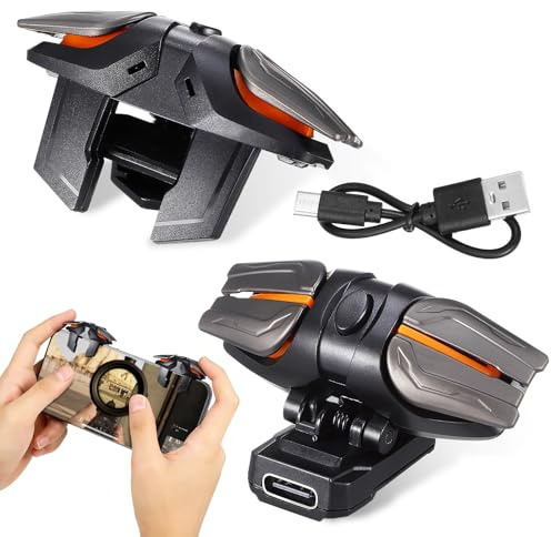Levemolo Controller di Gioco Mobile con Grilletto e Cavo di Ricarica in Plastica Abs Nero, Compatibilità Elevata e Collegamento Stabile, Accessori Guanti per Gaming