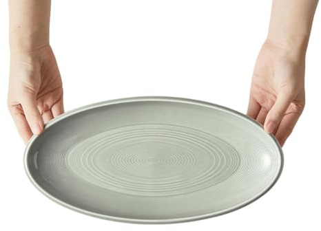 Hushåll oval fiskplatta enkel ugnsglasyr färg -30 cm fisktallrik (azurgrå)