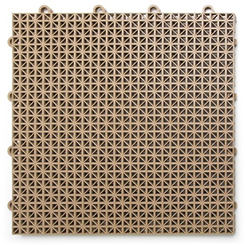 DuraGrid Crgray - Alfombrilla de seguridad multiusos para suelos, modular encajable, de drenaje automático, con diseño entrecruzado