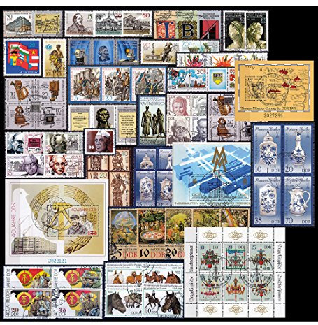 Goldhahn DDR Jahrgang 1989 gestempelt ohne Block 98 Briefmarken für Sammler