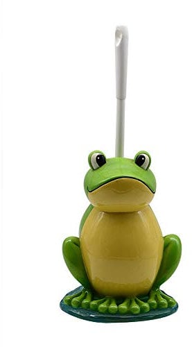 Baoffs Toilettenbürste Cartoon-Lotus-Blatt-Frosch-Set - Hochwertige WC-Bürsten mit weichen Kunststoffborsten und Kunststoffgriff in Grün - Für eine schnelle Reinigung