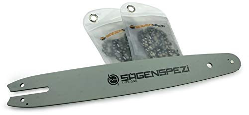 35cm Sägenspezi Schwert-Set Drive mit 2 Halbmeißelketten 1/4NP 72TG 1,1mm passend für Stihl MSA 140 MSA140