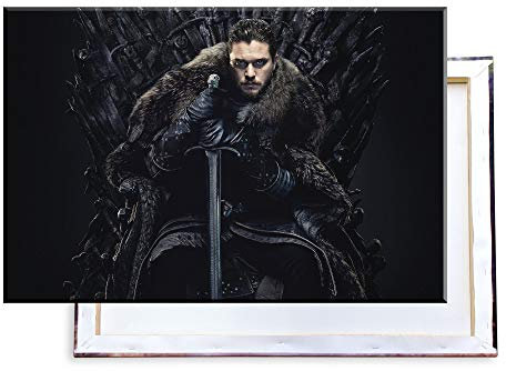 Unified Distribution Game of Thrones - Eiserner Tron Jon Snow - 120x80 cm - Bilder & Kunstdrucke fertig auf Leinwand aufgespannt und in erstklassiger Druckqualität