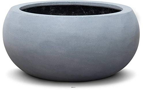 Fleur Ami - Bac fibres de verre renforcé Ø 40 cm H 18 cm Ext. bol anthracite mat - choisissez votre hauteur: H 18 cm - couleur: Gris anthracite