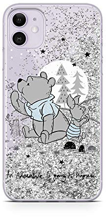 ERT GROUP mobile phone case for Apple Iphone 11 original and officially Licensed Disney pattern Winnie the Pooh and friends 008 optimally adapted to the mobile phone, with glitter overflow effect