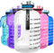 QuiFit 2.2 Litre Large Water Bottle with Strainer & Time Marker,Fruit Infuser Travel Water Jug for Outdoors Sports Fitness Camping BPA Free (Transparent, 2.2 L)