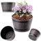 KADAX Pflanztopf im Holzfass-Design, ø 30 cm, aus wetterfestem Kunststoff, für Garten, Terrasse & Balkon, dekorativer Blumentopf, Blumenkübel oder Übertopf, Braun, Teich mit Wassereimer