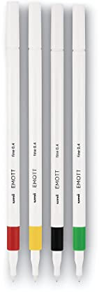uni-ball EMOTT Fineliner, feine Spitze (0,4 mm), sortierte Tinte, 5 Stück, lebendig