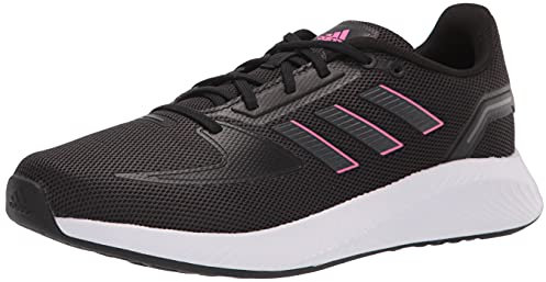 Adidas Damen Run Falcon 2.0 Laufschuhe, Schwarz Core Black Grey Six Screaming Pink, 42 2/3 EU
