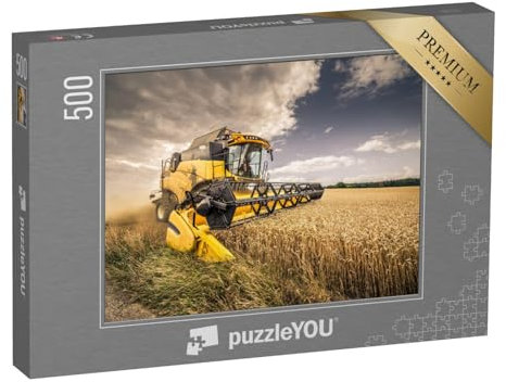 puzzleYOU: Puzzle 500 Teile „Mähdrescher bei der Weizenernte“ – aus der Puzzle-Kollektion Landwirtschaft