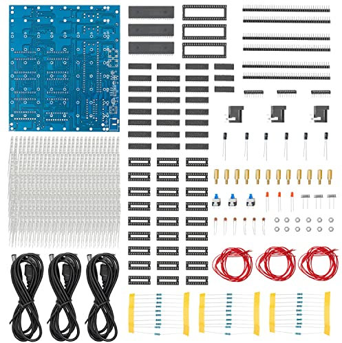 AZDelivery 3 x 3D LED Cube 8x8x8 Würfel Bausatz Lichtmatrix für Elektronik-labor Projekte programmierbares Lernset für Kinder und Jugendliche (3D16MINI-MULTI-KIT) inklusive EBook