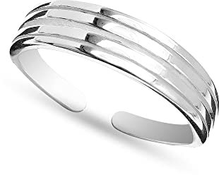 LeCalla 925 Sterling Silber 4-lagige minimalistische offene verstellbare Zehenringe für Frauen