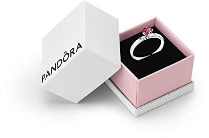 Pandora Moments Women's Sterling Silver You and Me Cubic Zirconia Ring, Size 52, With Gift Box