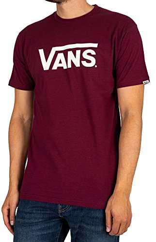 Vans Men's Classic Tee T-Shirt, Burgundy-Marshmallow, XXL