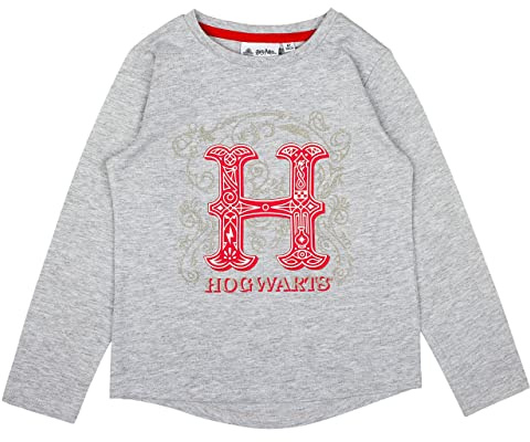 Harry Potter Mädchen Pullover Hogwarts Langarmshirt - T-Shirt mit Hedwig Design - 100% Baumwolle - Bequemes Freizeitshirt für Kinder