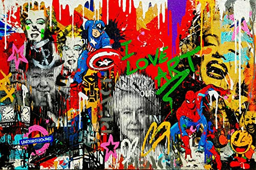 Magic Canvas Art Pop Art Charaktere Leinwandbild 1- teilig Hochwertiger Kunstdruck Wandbilder – B8132, Größe: 120 x 60 cm