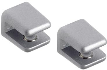 2 Pièces Support Étagère Verre - Equerre Etagère Murale - Épaisseur de 3 à 6 mm - Type de Pélican chrome mat - Vis incluses - Finition Noir - REI