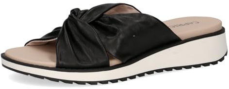 CAPRICE Damen Pantoletten aus Leder mit Fußbett, Schwarz (Black Nappa), 40 EU