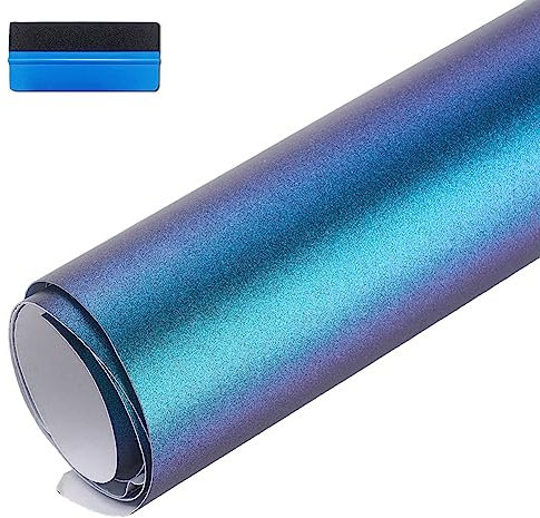 NewL Matte Chamäleon-Vinylfolie, blau bis lila, glänzend, Auto-Aufkleber, blasenfrei, für Karosserie-Außendekoration, 30 cm x 100 cm