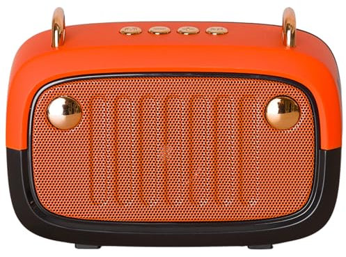 Vendoza BS-32D Portable Bluetooth Speaker - Orange Retro Wireless Speaker for Home, Travel, Outdoor Use| Perfect for Parties, Picnics & Pool Days (Orange)