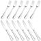 Joyfair Juego de 12 cuchillos de mesa y tenedores de acero inoxidable, para 6 personas, cuchillos y tenedores para casa/restaurante, pulido brillante y apto para lavavajillas