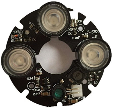 LIVASH 3 Tableau IR LED Projecteur Infrarouge 3X IR LED Planche pour CCTV Cameras Vision Nocturne (Diametre de 53mm)