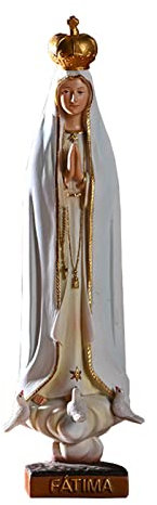 Raxove Unsere Liebe Frau von Fatima Statue Figur, katholische Virgen De Fatima Figuren, katholische Statue Harz Figur, Mutter Statue Skulptur Figuren Sammlung Indoor Outdoor
