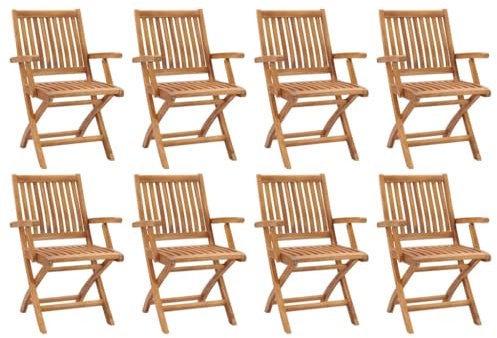 DIGBYS Gartenstuhl klappbar 8 Stück massiv Teakholz