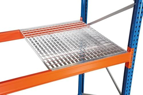 qpool24 Gitterrost für Palettenregal, für Holmtiefe 50 mm, 1100 x 3600 mm, verzinkt, holmbündig eingelegt, 60x40 mm Maschenweite