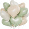 Palloncini Foil Cuore Verde Bianco, 24 Pezzi Elio per Valentines Day, Nozze, Decorazione Festa di Compleanno di San Valentino