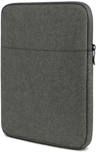 moex Tablet Hülle für iPad Air 2 (2014) Tasche mit Reißverschluss und Fach für Zubehör, Stoff Sleeve weich Gepolstert, iPad Schutzhülle Minimalistisch Dash Case, Dunkelgrau