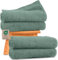 Duschhandtücher 4er Set 70x140cm – Premium Badetuch 500g/m² - 100% Baumwolle Duschhandtuch Handtücher Set, Ökotex Zertifiziert, Farbe: Hellgrün