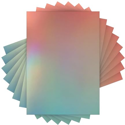 Craft Perfect Iridescent Mirror Card - Blushing Mermaid - A4 (40 Pack) - 250gsm Premium Single-Sided Holographic Cardstock for Die Cutting, Crafts, & Paper Projects