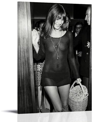 NeBaln Jane Birkin Super-Star-Poster, Wandkunst, Rollen, Leinwand, Gemälde, Bild, Wohnzimmer-Dekoration, Zuhause, 40 x 60 cm