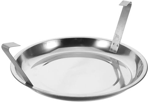 Ciieeo Aschekasten Für Ascheauffangbehälter Edelstahl Grillpfannen Mit Griffen Runder Platte Für Kamin Und Outdoor Lagerfeuer Zubehör Werkzeug Für Einfache Installation Und Entfernung