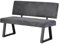 B&D home Sitzbank Sigfrid | gepolsterte Esszimmerbank mit Lehne 140 cm Polsterbank für Esszimmer, Küche, Garderobe | Industrial modern Design | Dunkelgrau, 11303-140-DAGR
