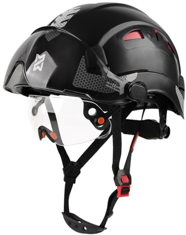 HEARMOR Sicherheitshelm EN397 Geprüft Hochfestes ABS-Material, Doppelvisier für schnelle Hell/Dunkel-Szenenwechsel, Leicht Ideal für Industrie, Baugewerbe Arbeitshelm, Schutzausrüstung