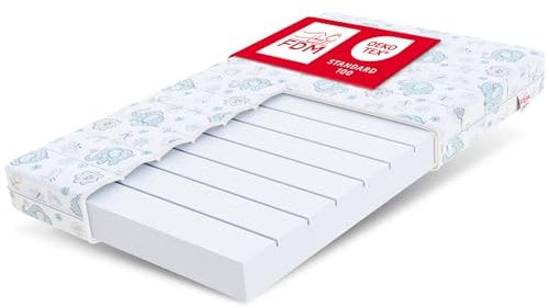 FDM Melody Kindermatratze 90x200 cm Kaltschaummatratze Höhe 10 cm Härtegrad H3 Öko-Tex Allergikergeeignet Bezug Waschbar Matratzenbezug Dumbo