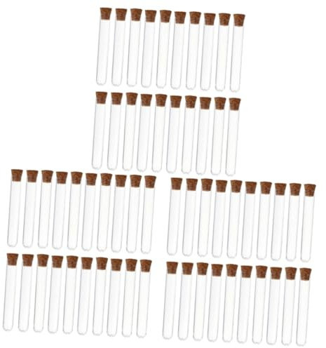 Zerodeko 3 Sätze Kunststoff Aufbewahrungsröhrchen Reagenzgläser Wiederverwendbar Salz Klare Röhrchen Flaschen Nachfüllbare Fläschchen Kork DIY Salzbadbehälter In 50 Stück * 3