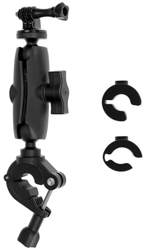 QWORK® Bike Handlebar Clamp Mount Compatible with Most Action Cameras, 1/4 Screw, Suitable for Ø8-35mm Bicycle Handlebars and Poles