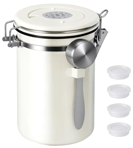 Kirecoo 22OZ Airtight Stainless Steel Coffee Canister with Date Tracker