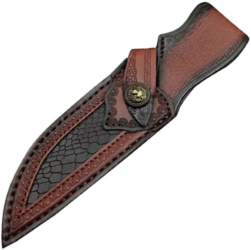 HiyyFloy Leather Sheath Belt Knife Sheath with Waist Belt Buckle Pocket Tool Knife Protective Cover for Blade Knife